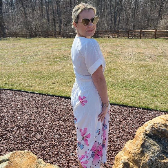 BRAND NEW WHITE  PINK FLORAL DRESS - Picture 3 of 13